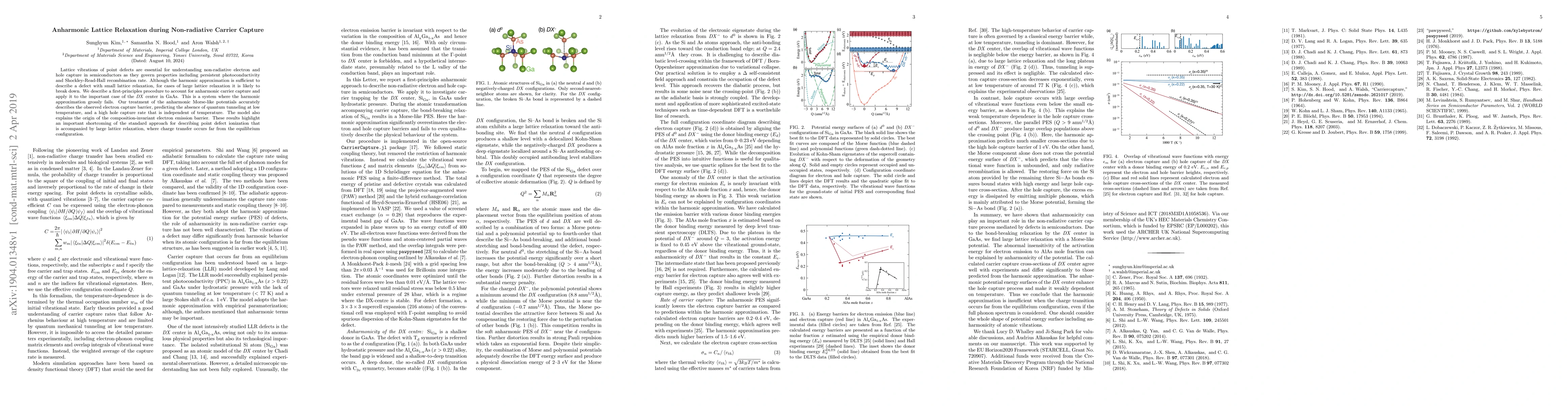 Thumbnail for Anharmonic Lattice Relaxation during Non-radiative Carrier Capture