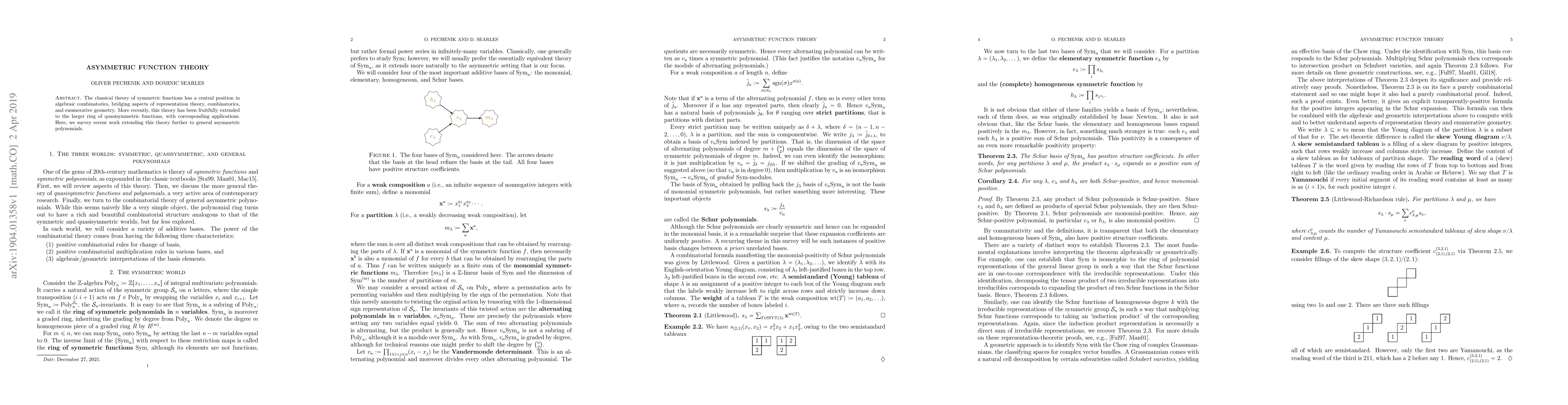 Thumbnail for Asymmetric function theory