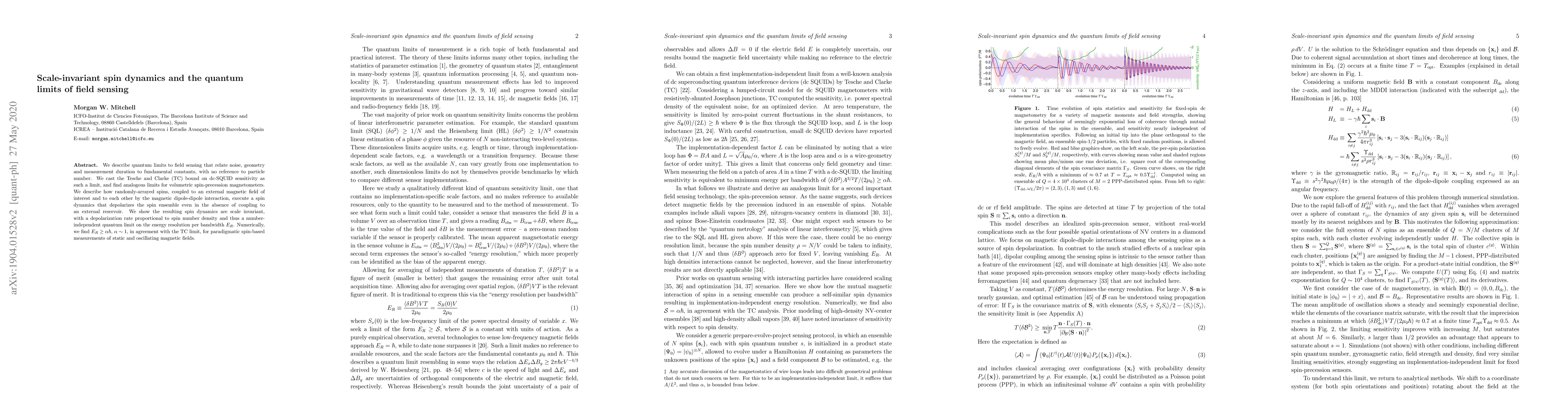 Thumbnail for Scale-invariant spin dynamics and the quantum limits of field sensing