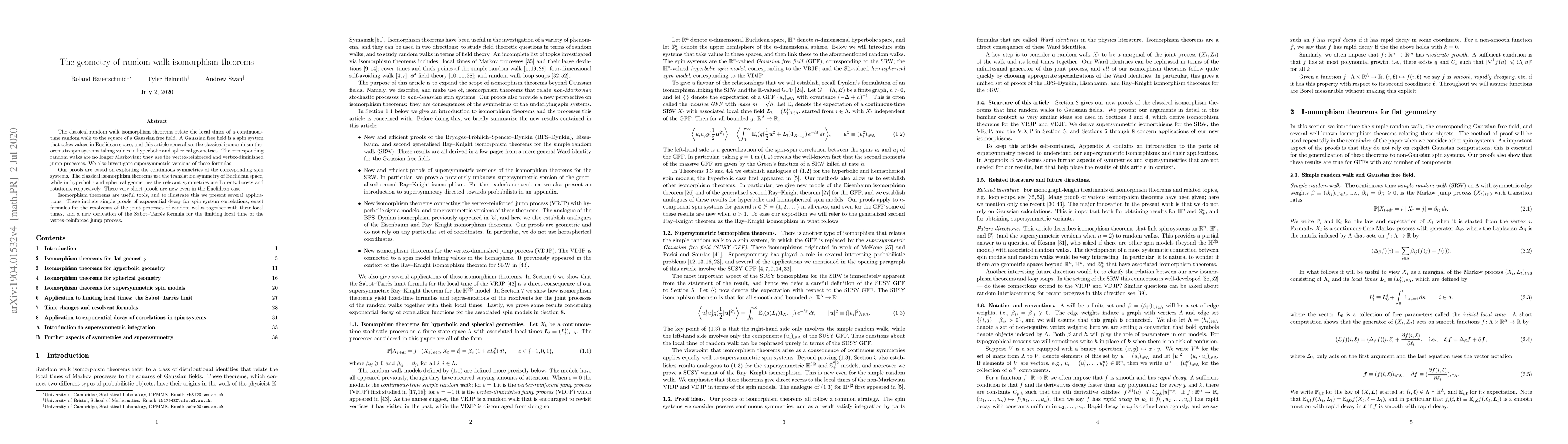 Thumbnail for The geometry of random walk isomorphism theorems