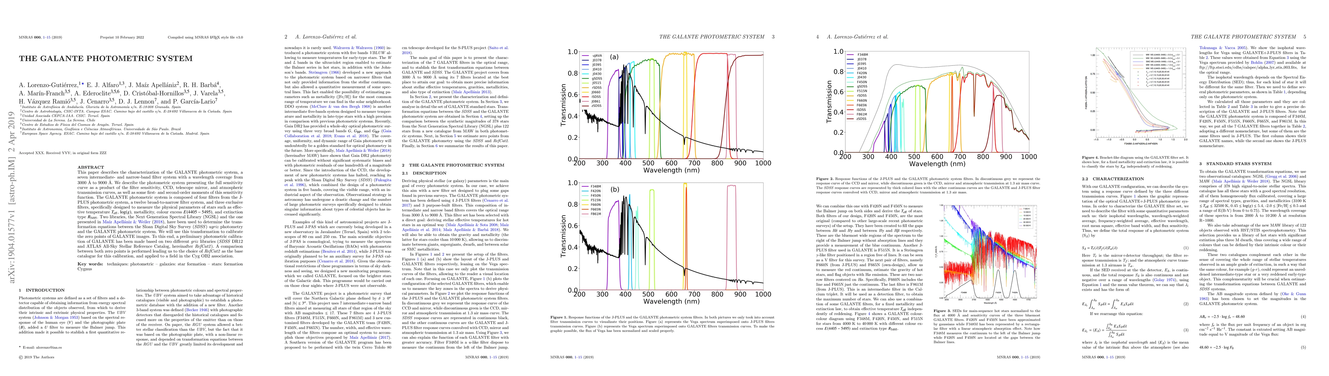 Thumbnail for The GALANTE Photometric System