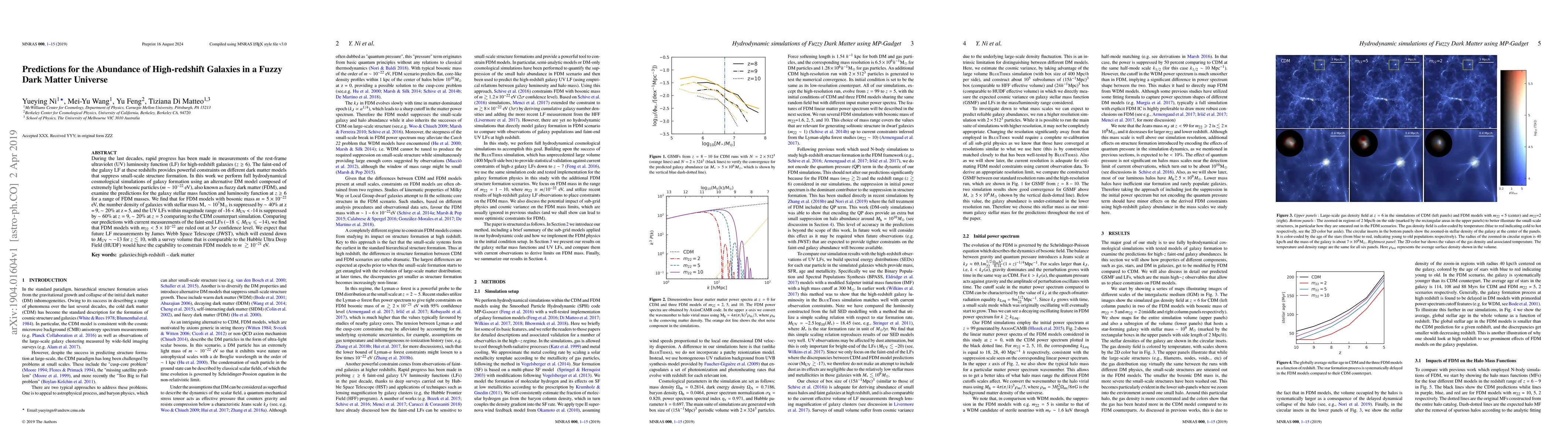 Thumbnail for Predictions for the Abundance of High-redshift Galaxies in a Fuzzy Dark
  Matter Universe