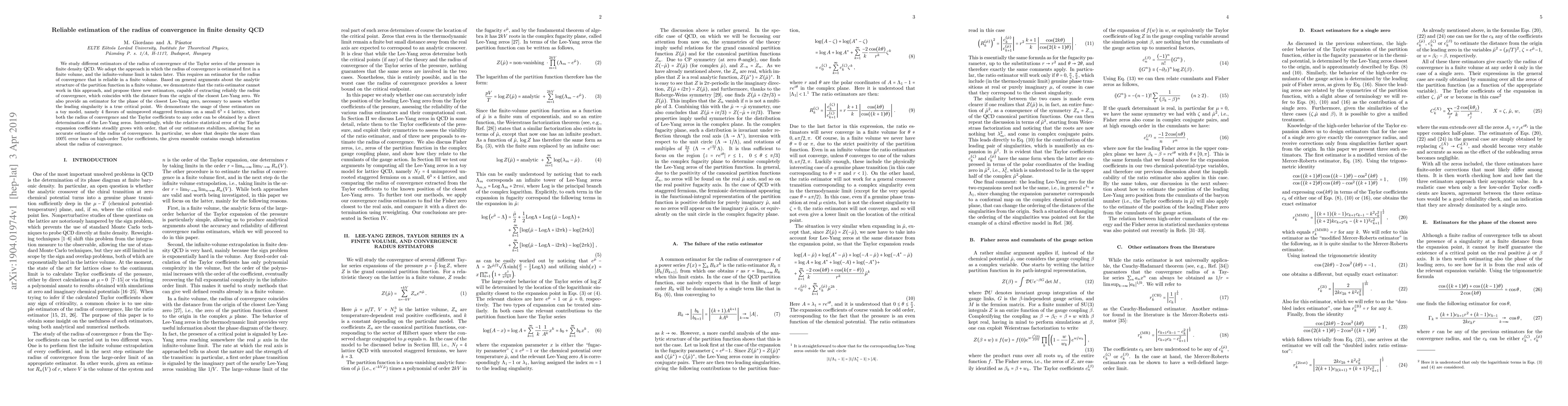 Thumbnail for Reliable estimation of the radius of convergence in finite density QCD