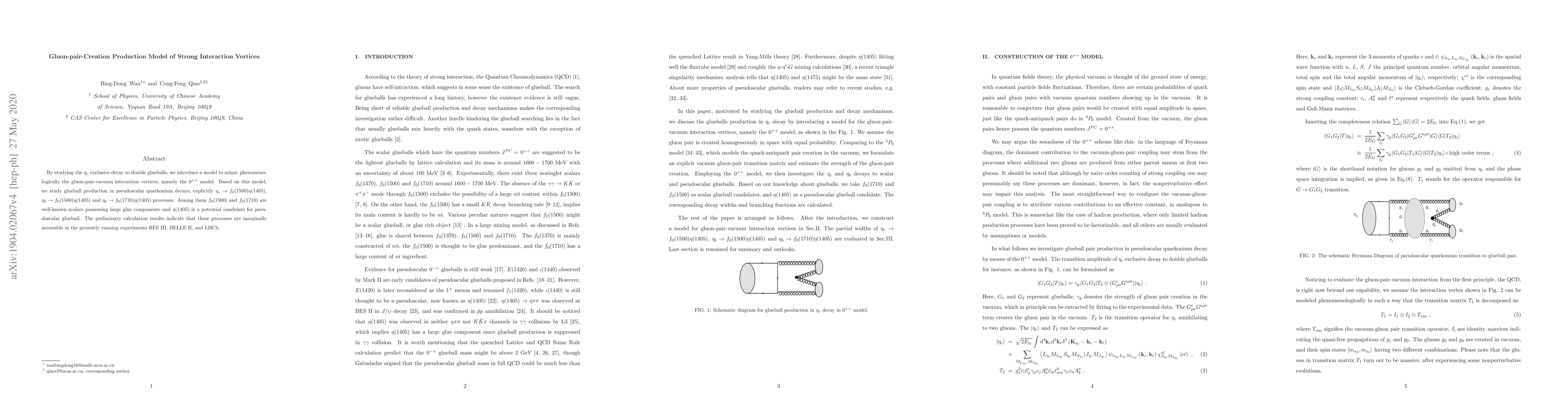 Thumbnail for Gluon-pair-Creation Production Model of Strong Interaction Vertices