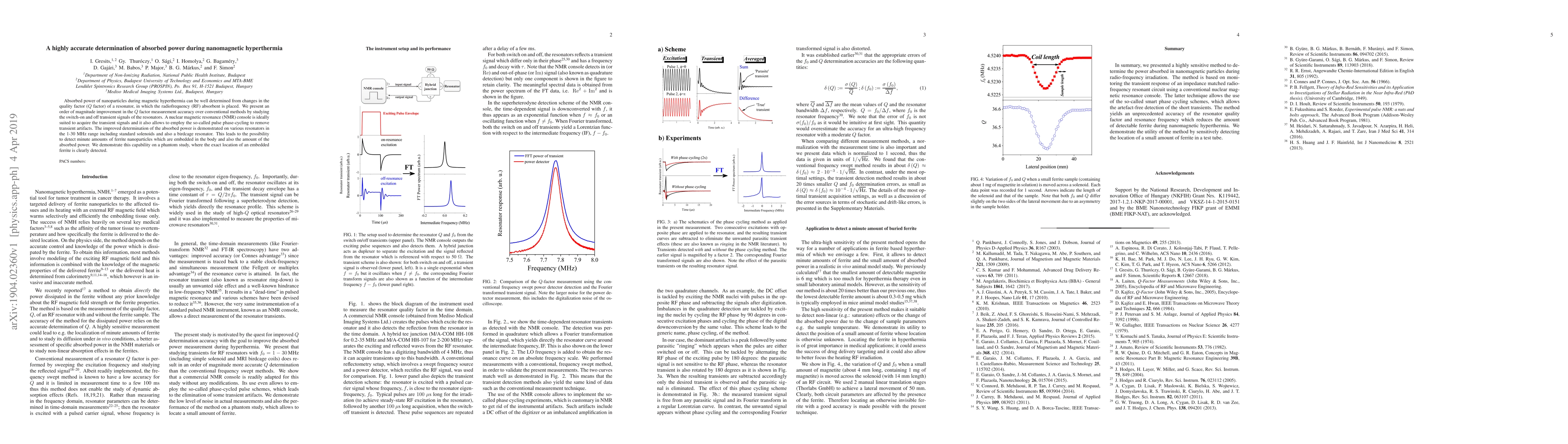 Thumbnail for A highly accurate determination of absorbed power during nanomagnetic
  hyperthermia