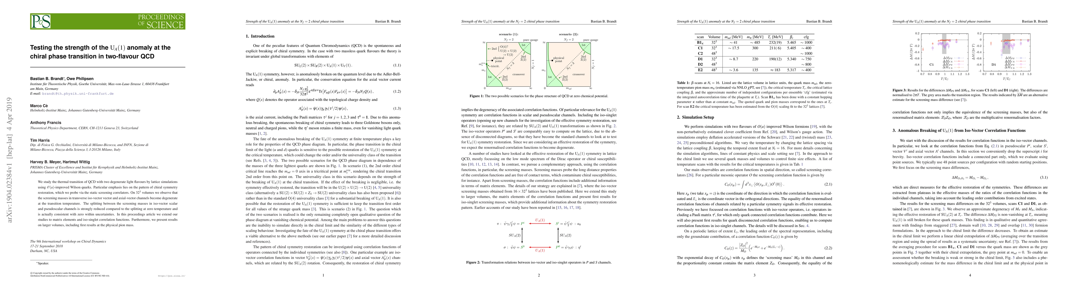 Thumbnail for Testing the strength of the $\text{U}_A(1)$ anomaly at the chiral phase
  transition in two-flavour QCD