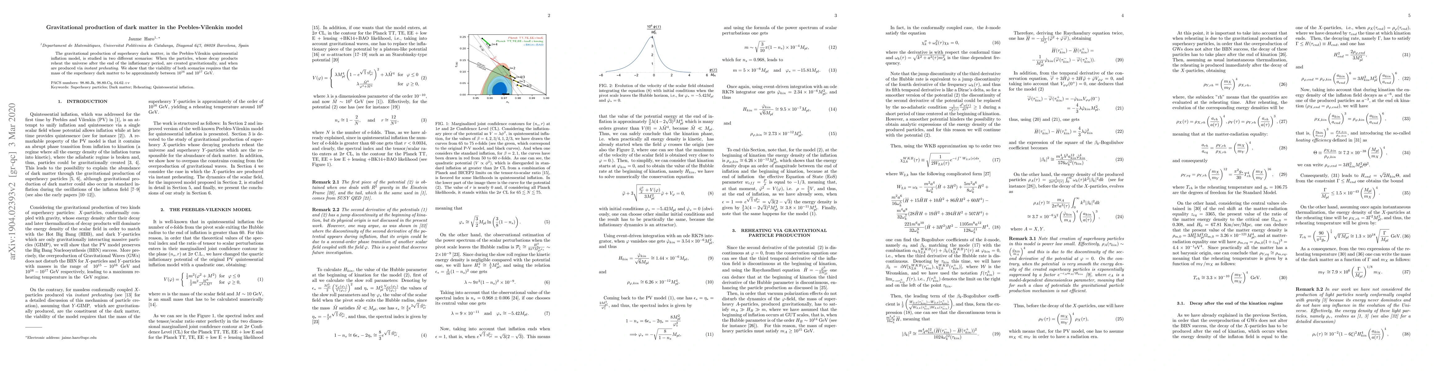 Thumbnail for Gravitational production of dark matter in the Peebles-Vilenkin model