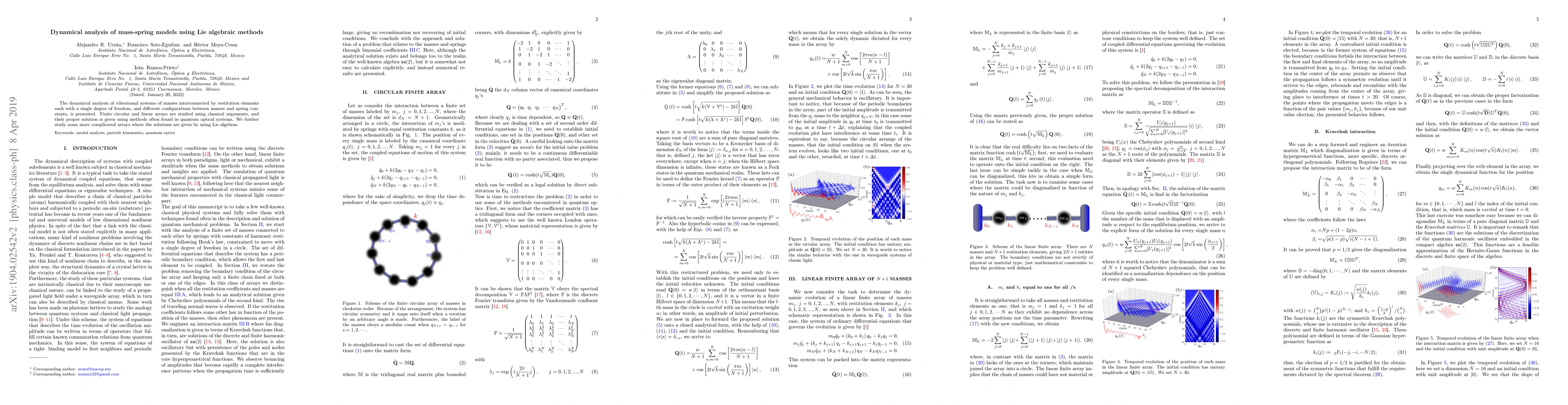 Thumbnail for Dynamical analysis of mass-spring models using Lie algebraic methods