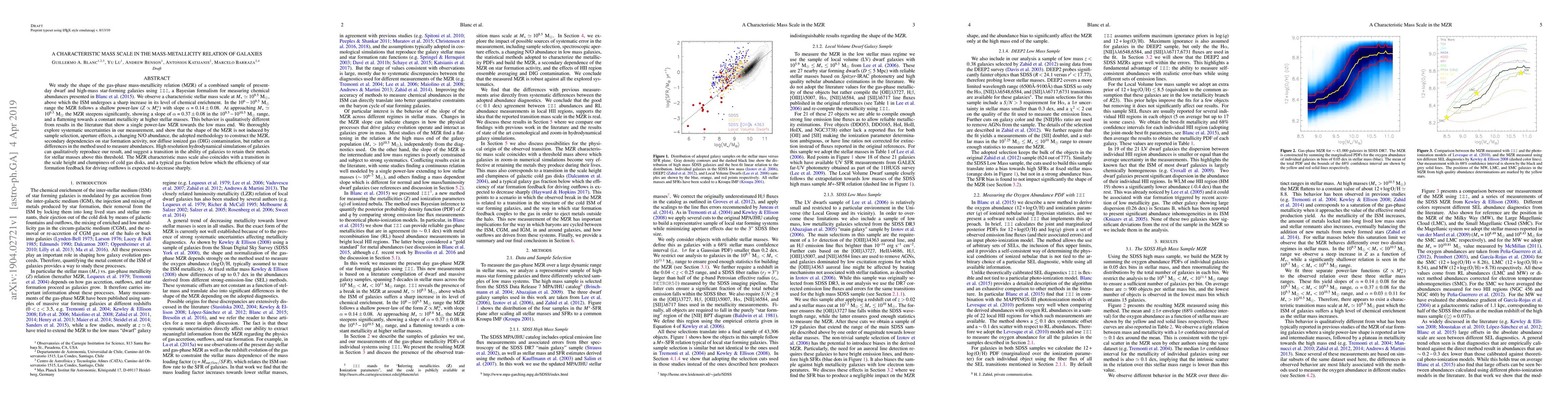 Thumbnail for A Characteristic Mass Scale in the Mass-Metallicity Relation of Galaxies
