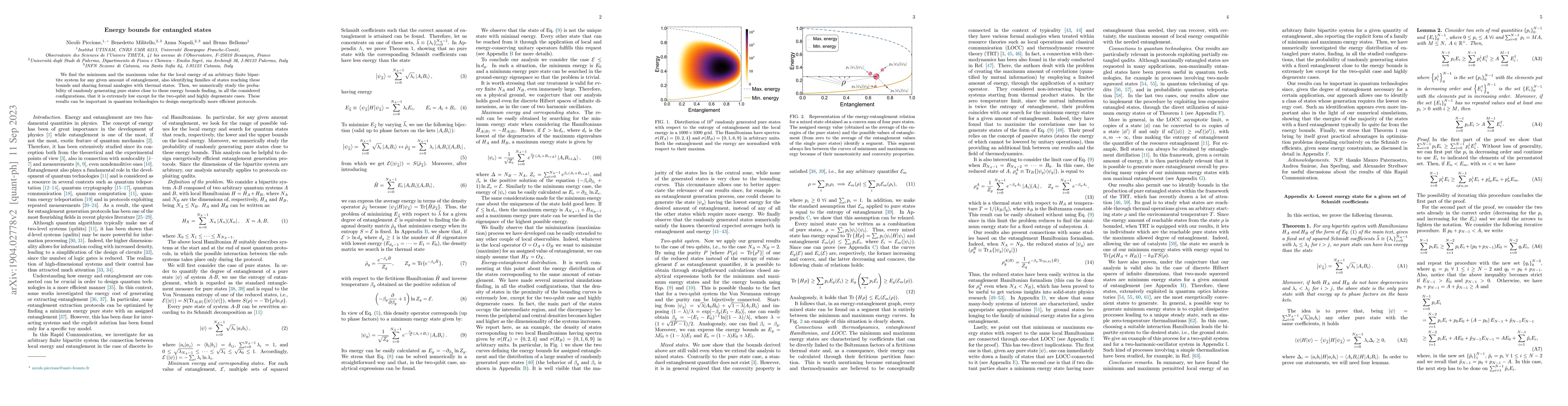 Thumbnail for Energy bounds for entangled states