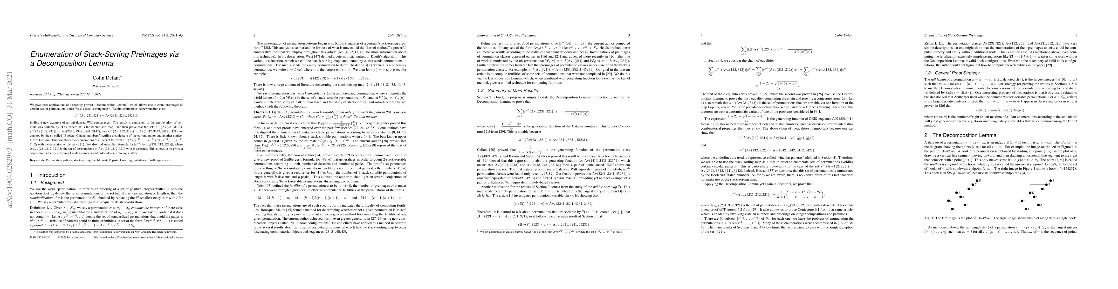 Thumbnail for Enumeration of Stack-Sorting Preimages via a Decomposition Lemma
