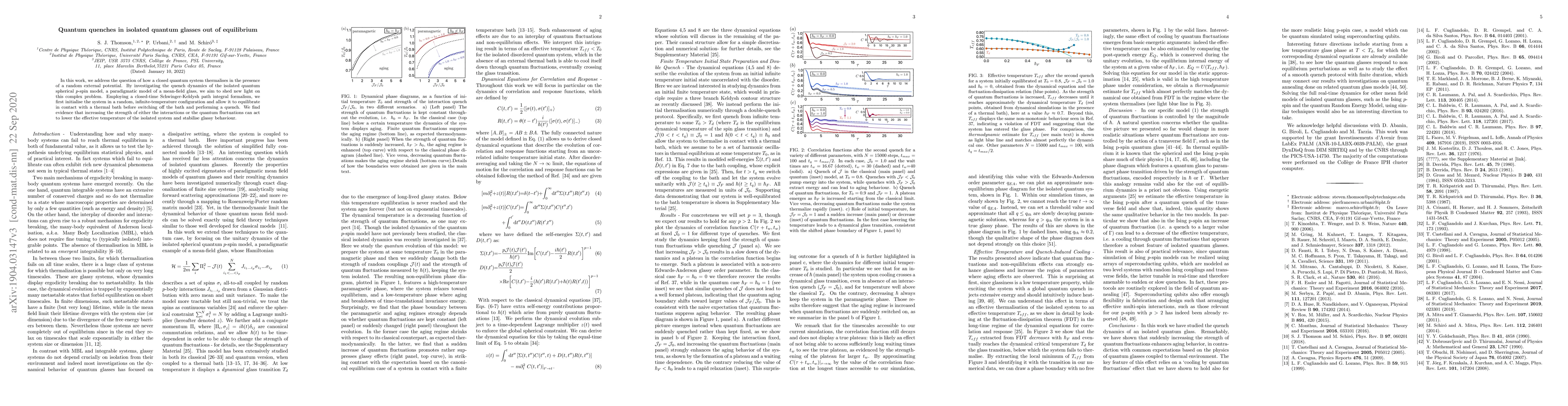 Thumbnail for Quantum quenches in isolated quantum glasses out of equilibrium