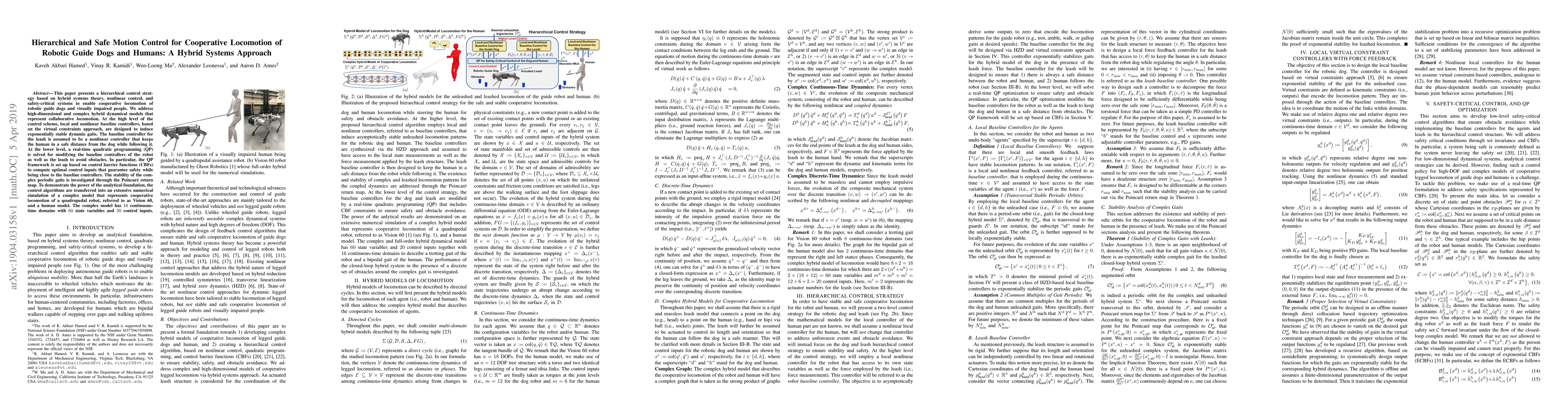 Thumbnail for Hierarchical and Safe Motion Control for Cooperative Locomotion of
  Robotic Guide Dogs and Humans: A Hybrid Systems Approach