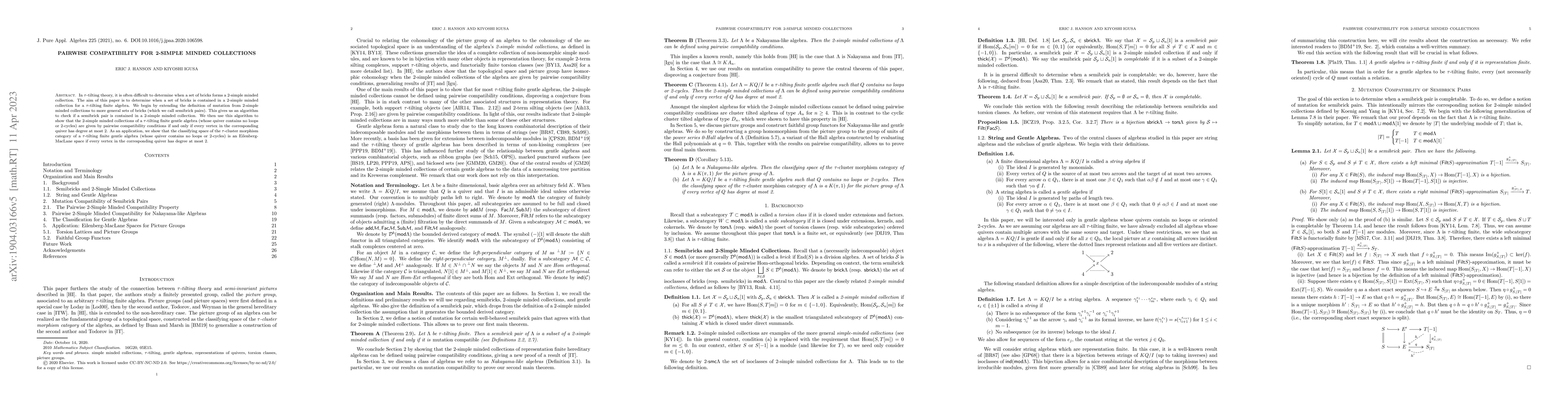 Thumbnail for Pairwise Compatibility for 2-Simple Minded Collections