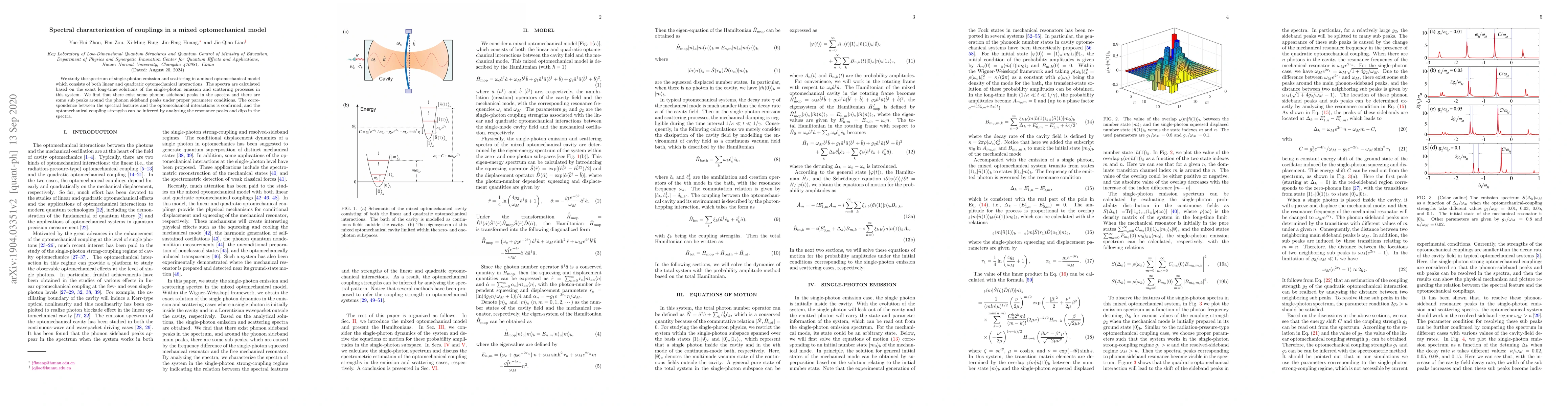 Thumbnail for Spectral characterization of couplings in a mixed optomechanical model
