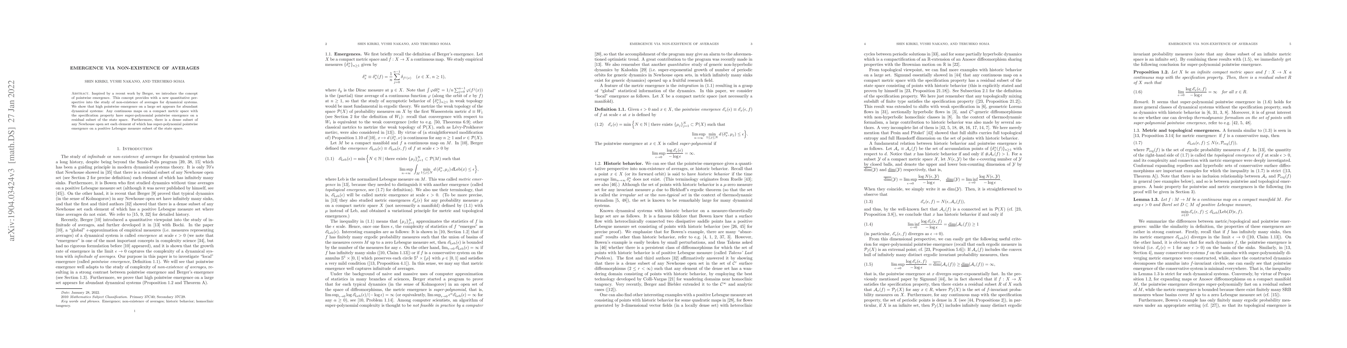 Thumbnail for Emergence via non-existence of averages