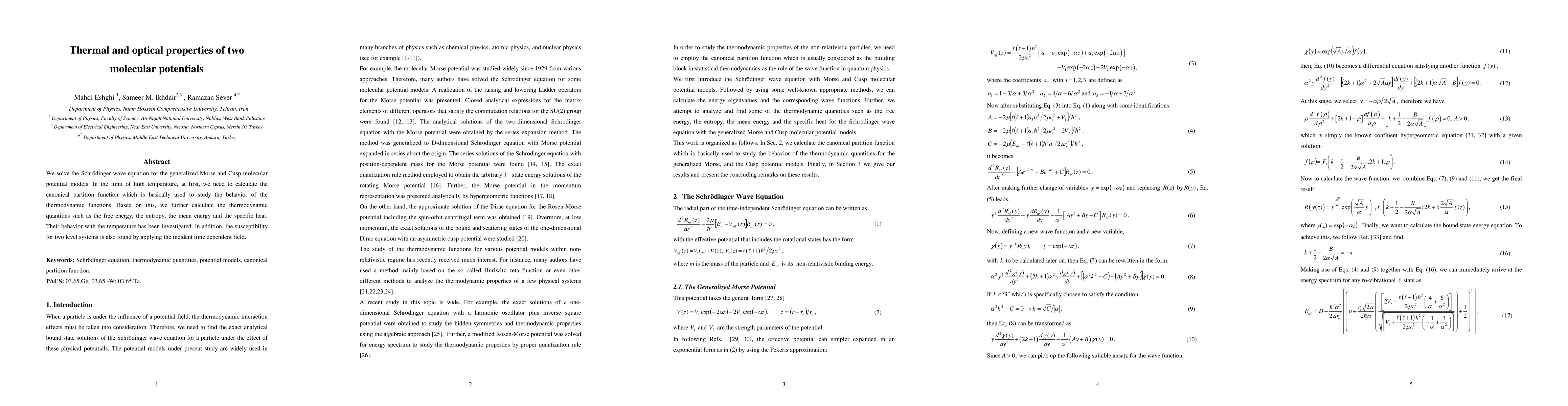 Thumbnail for Thermal and optical properties of two molecular potentials