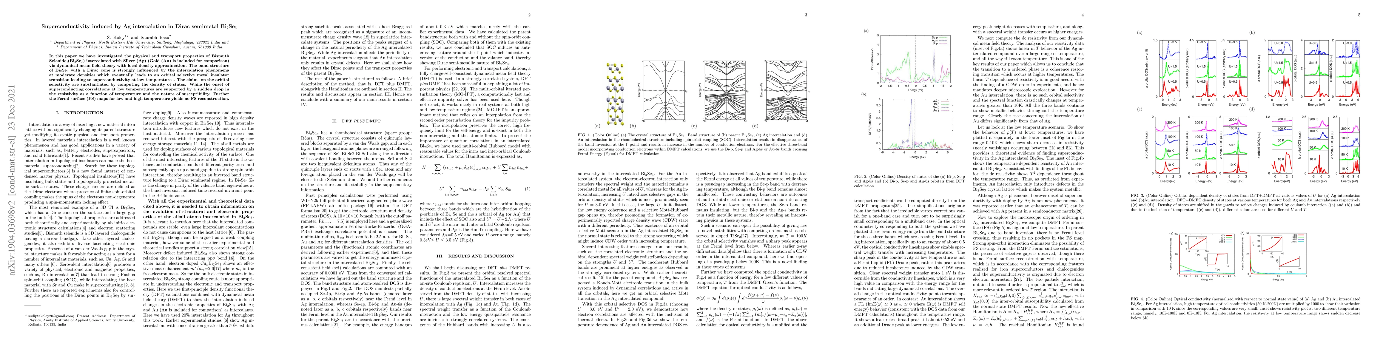 Thumbnail for Superconductivity induced by Ag intercalation in Dirac semimetal
  Bi$_2$Se$_3$