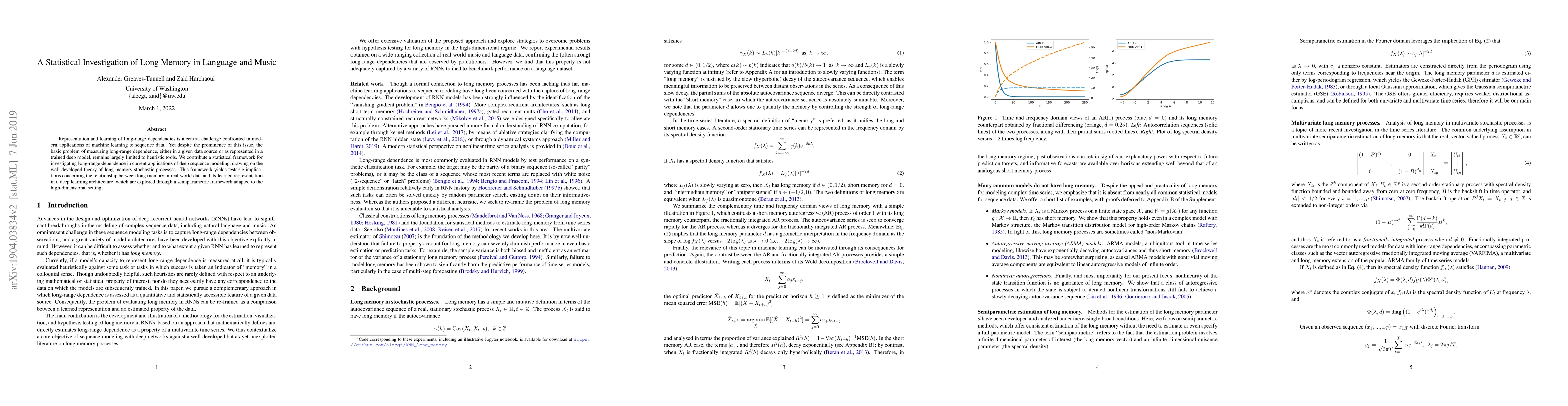Thumbnail for A Statistical Investigation of Long Memory in Language and Music