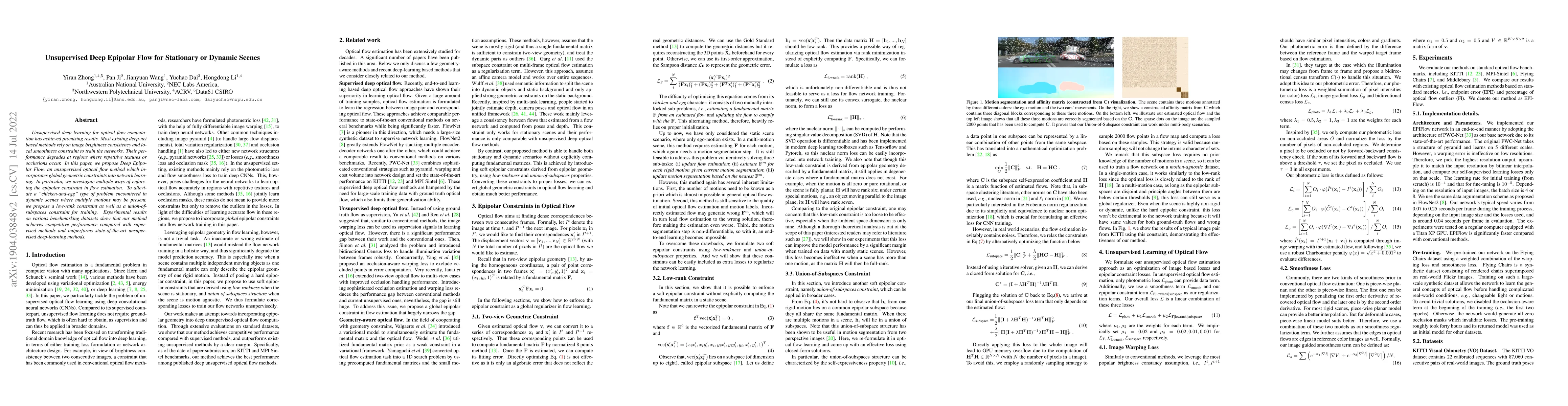 Thumbnail for Unsupervised Deep Epipolar Flow for Stationary or Dynamic Scenes