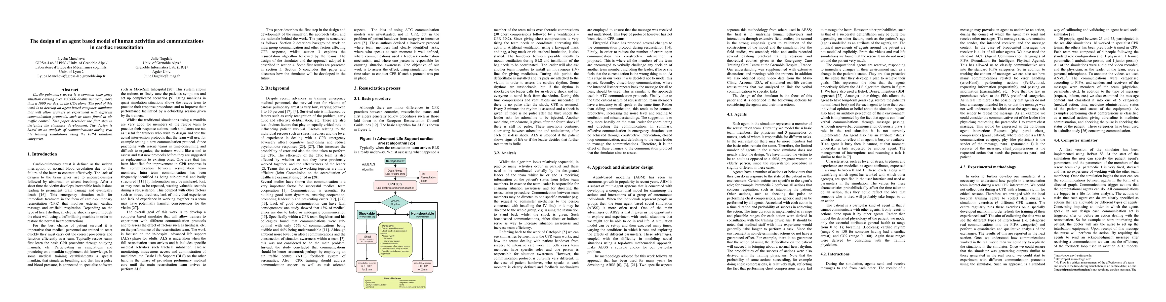 Thumbnail for The design of an agent based model of human activities and
  communications in cardiac resuscitation