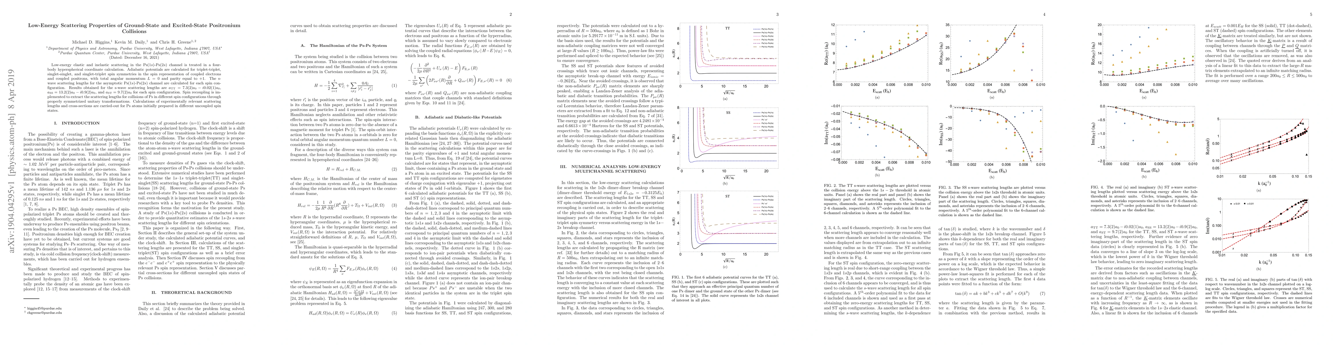 Thumbnail for Low-Energy Scattering Properties of Ground-State and Excited-State
  Positronium Collisions