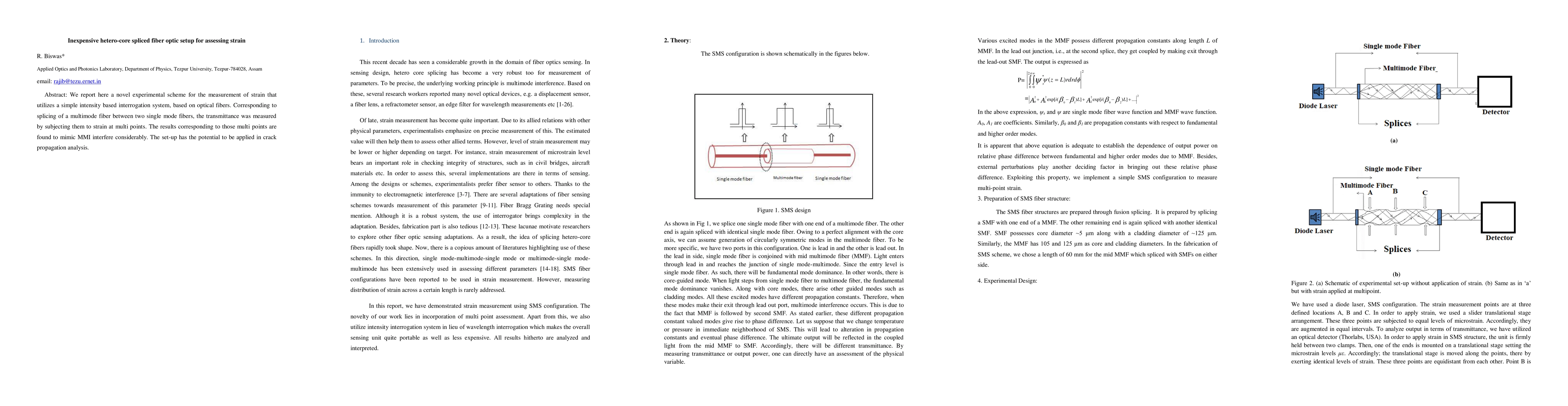 Thumbnail for Inexpensive hetero-core spliced fiber optic setup for assessing strain