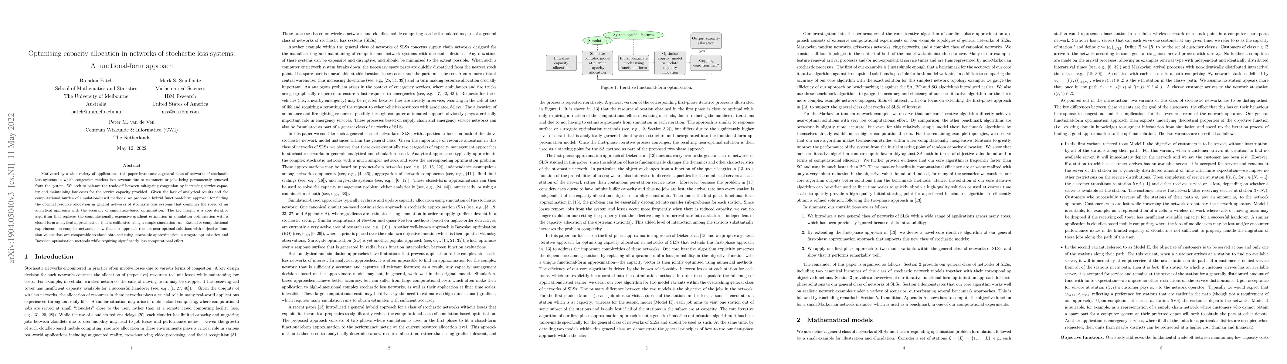 Thumbnail for Optimising capacity allocation in networks of stochastic loss systems: A
  functional-form approach