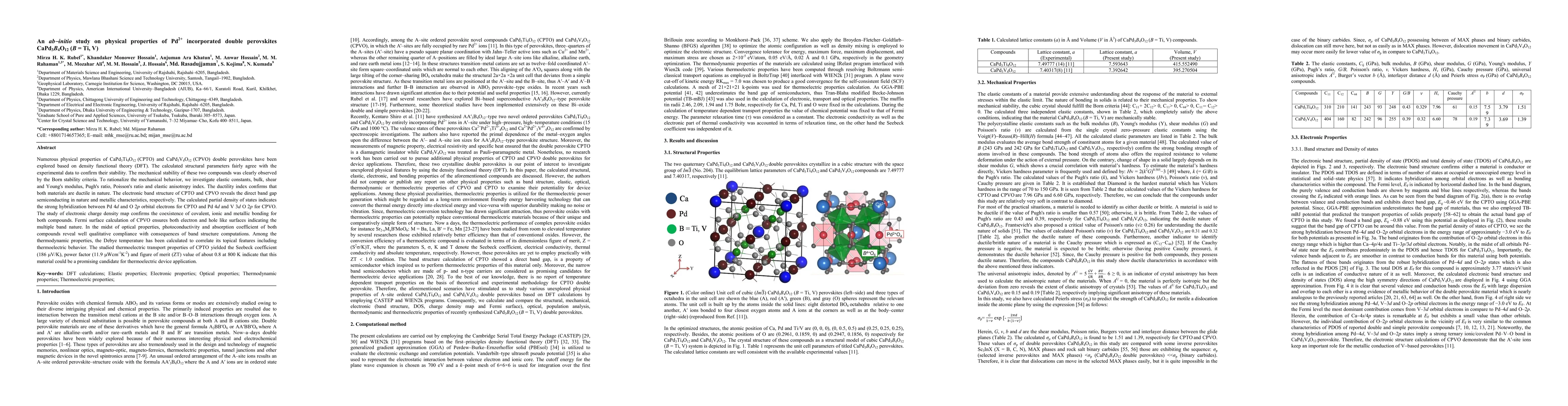 Thumbnail for An ab-initio study on physical properties of Pd2+ incorporated double
  perovskites CaPd3B4O12 (B = Ti, V)