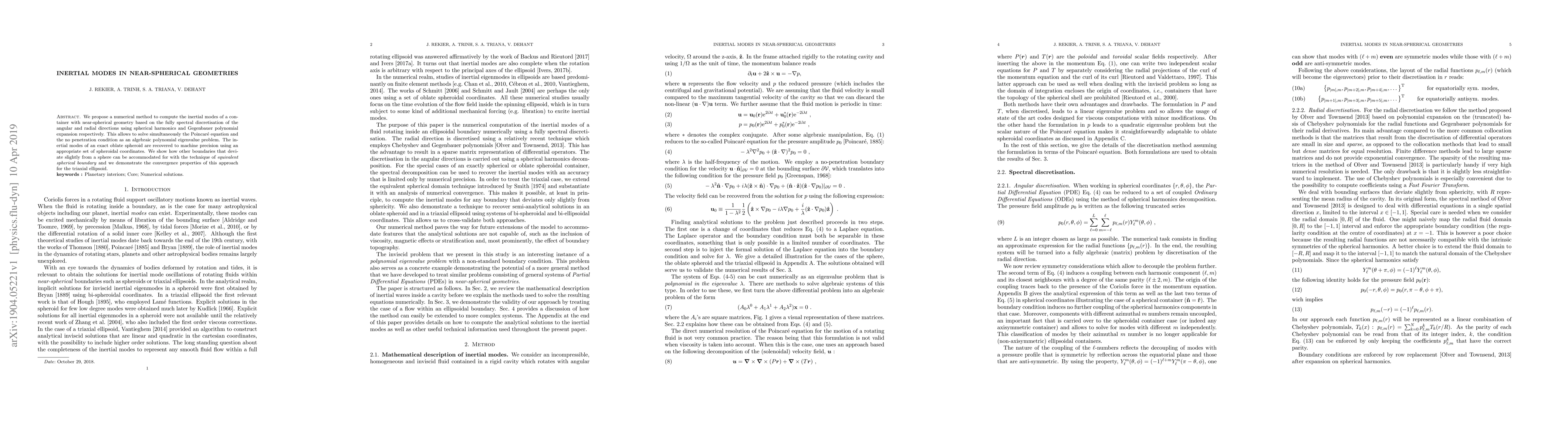 Thumbnail for Inertial Modes in Near-Spherical Geometries