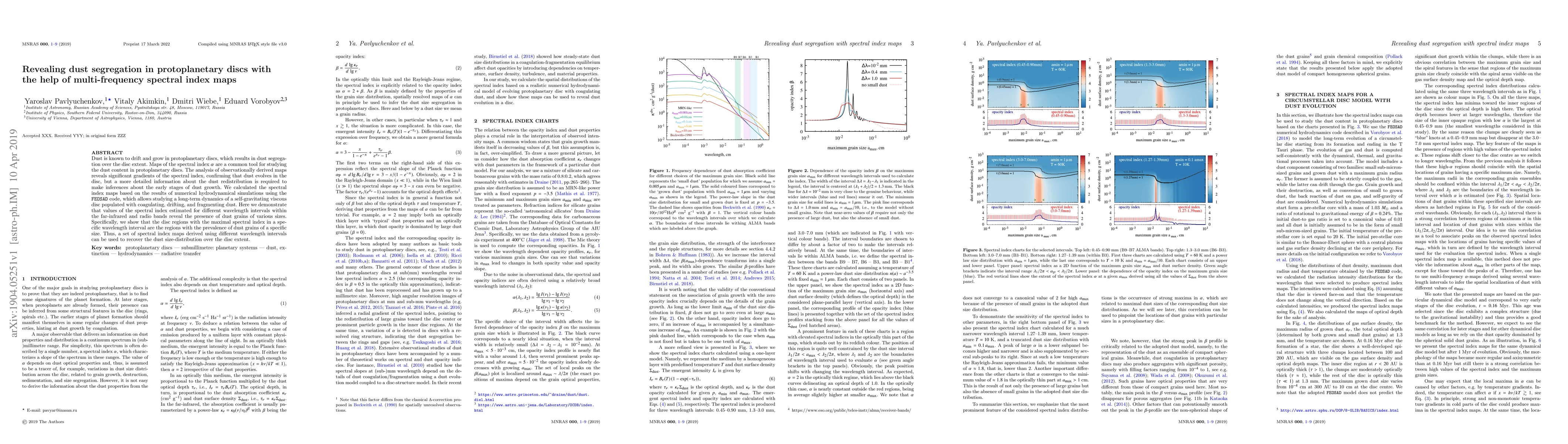 Thumbnail for Revealing dust segregation in protoplanetary discs with the help of
  multi-frequency spectral index maps