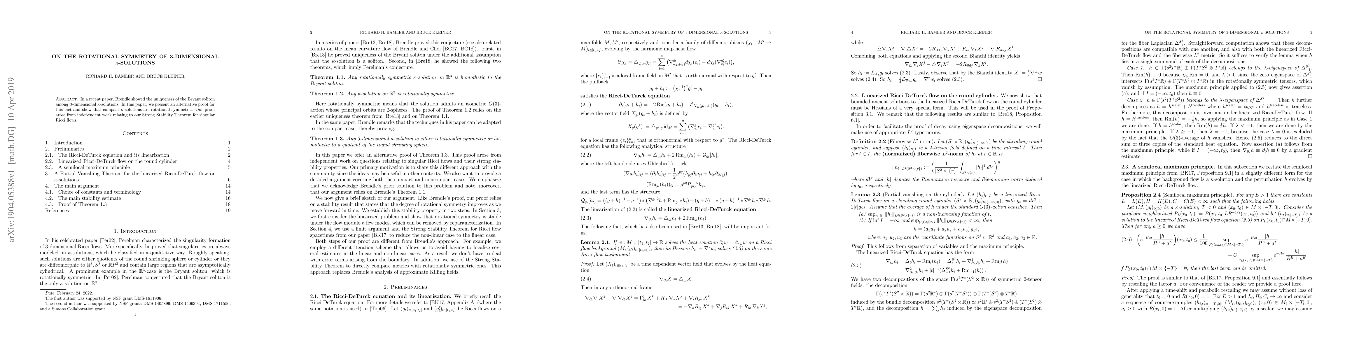 Thumbnail for On the rotational symmetry of 3-dimensional $\kappa$-solutions