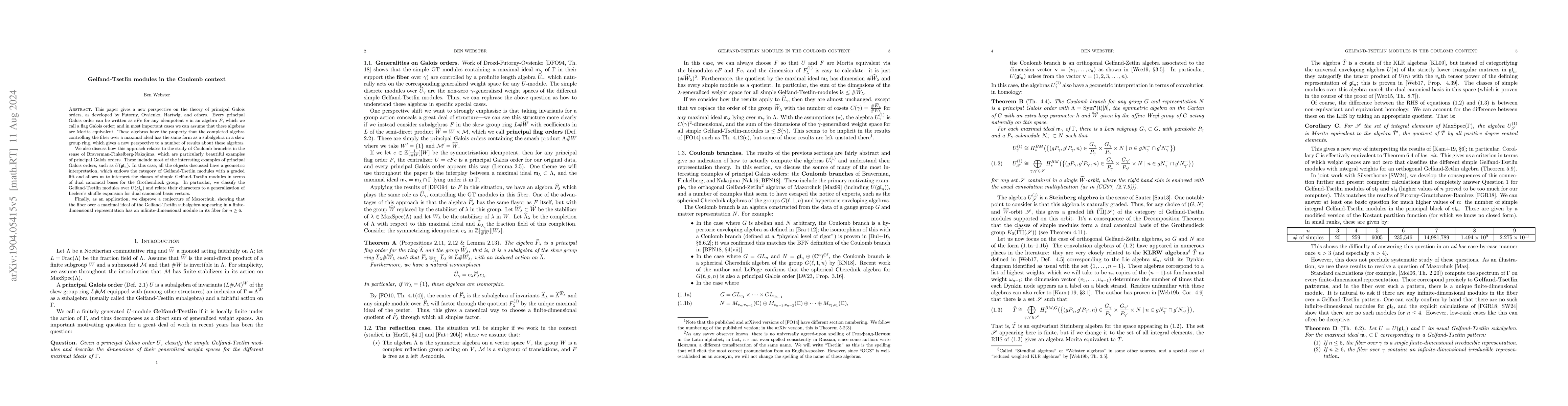 Thumbnail for Gelfand-Tsetlin modules in the Coulomb context