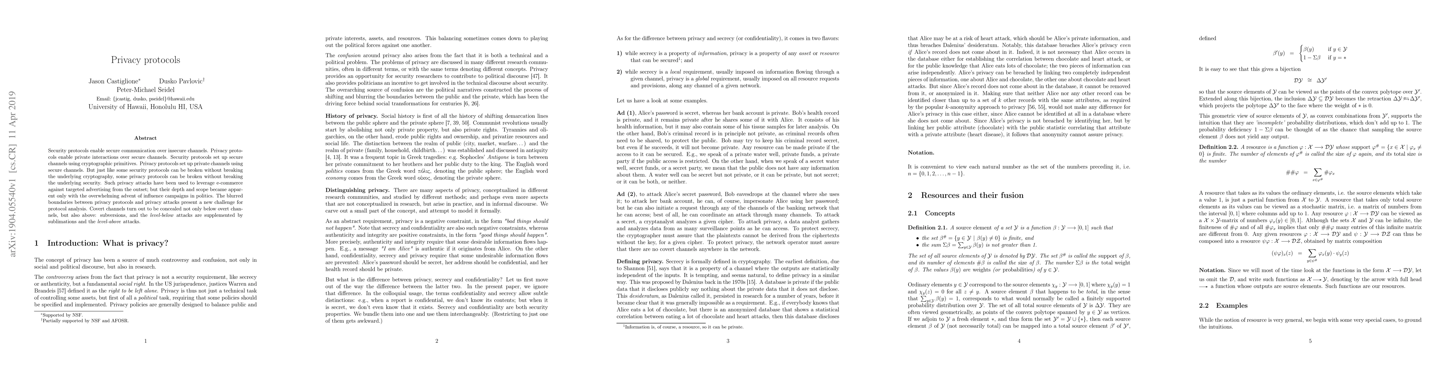 Thumbnail for Privacy protocols
