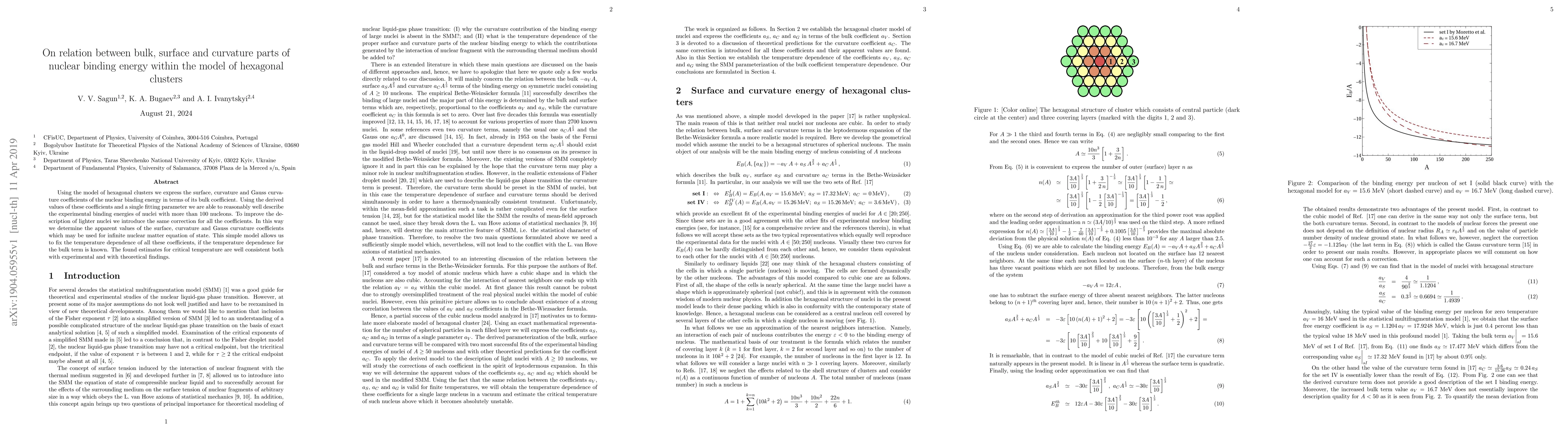 Thumbnail for On relation between bulk, surface and curvature parts of nuclear binding
  energy within the model of hexagonal clusters