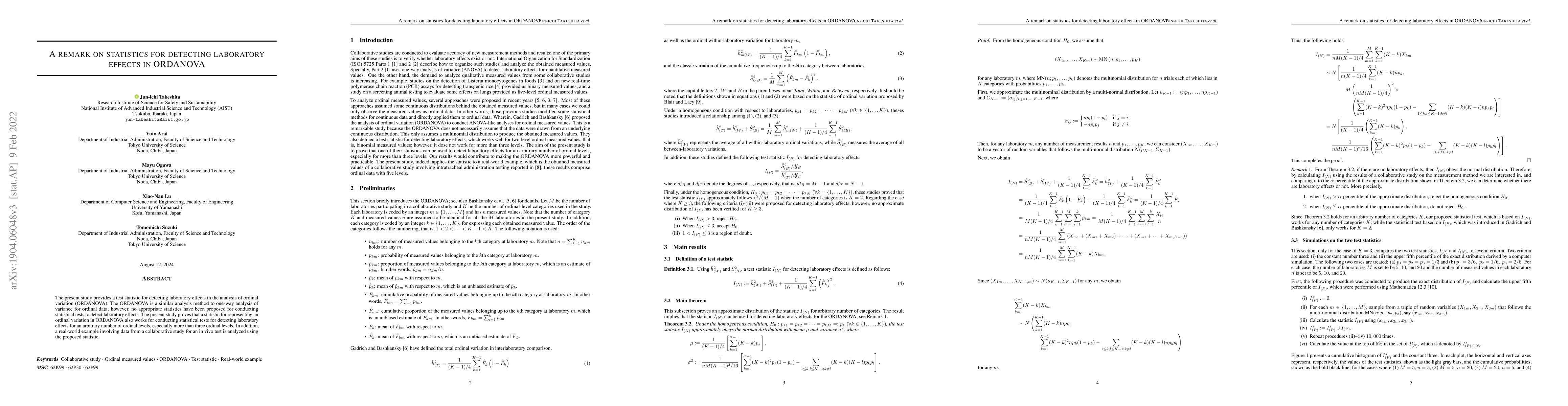 Thumbnail for A remark on statistics for detecting laboratory effects in ORDANOVA
