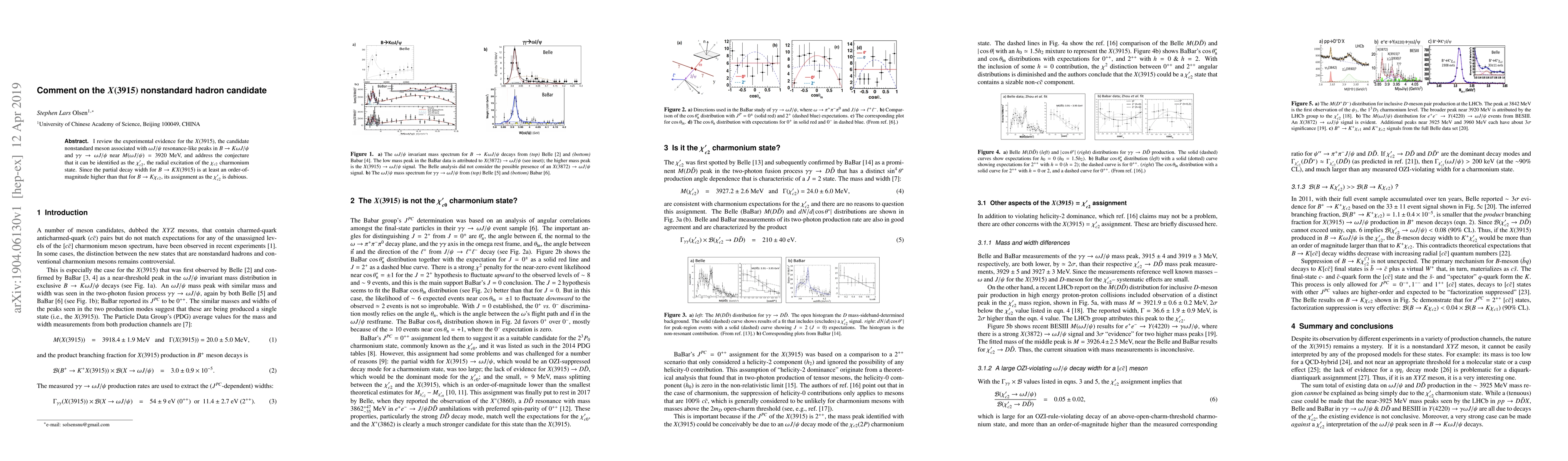 Thumbnail for Comment on the X(3915) nonstandard hadron candidate