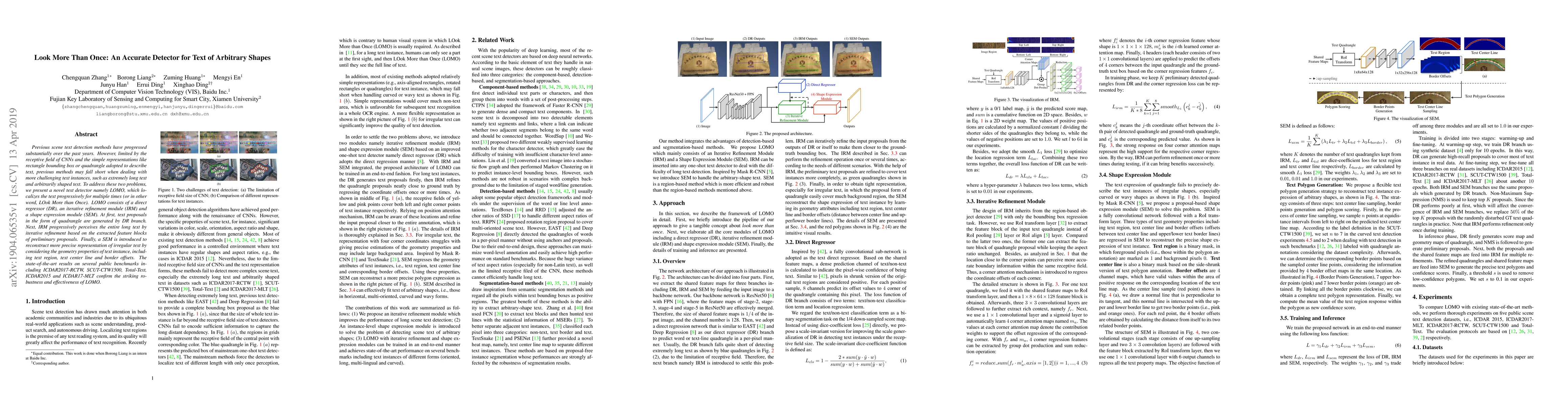 Thumbnail for Look More Than Once: An Accurate Detector for Text of Arbitrary Shapes