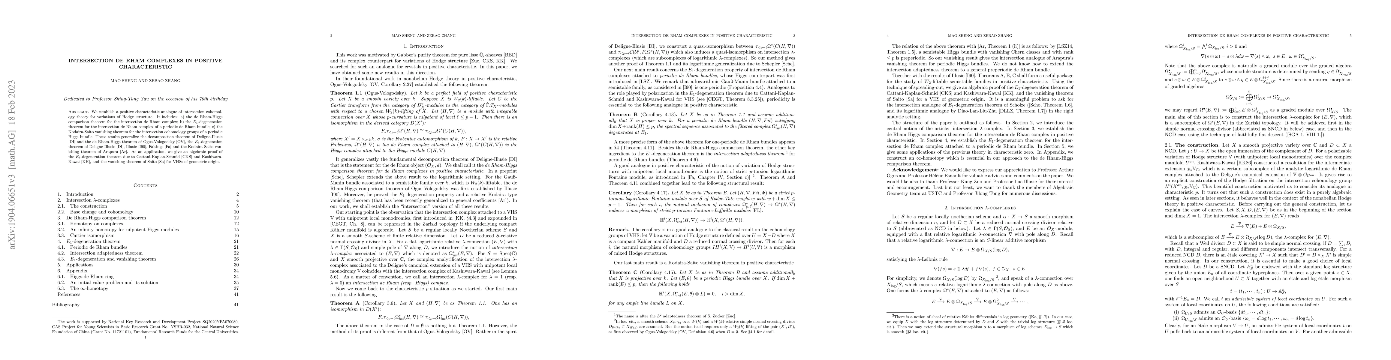 Thumbnail for Intersection de Rham complexes in positive characteristic