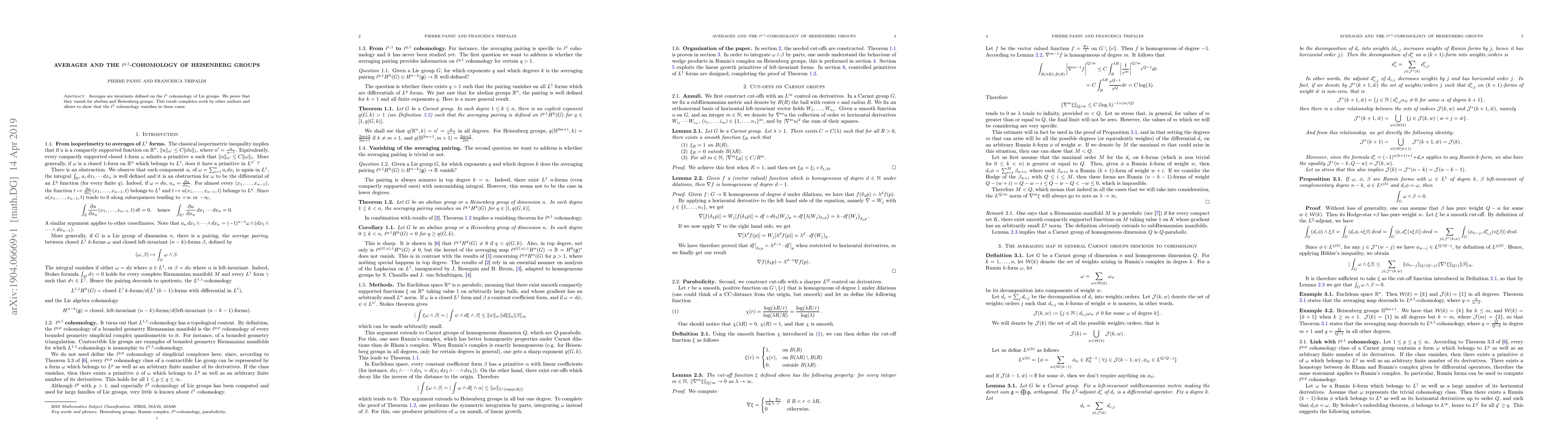 Thumbnail for Averages and the $\ell^{q,1}$-cohomology of Heisenberg groups