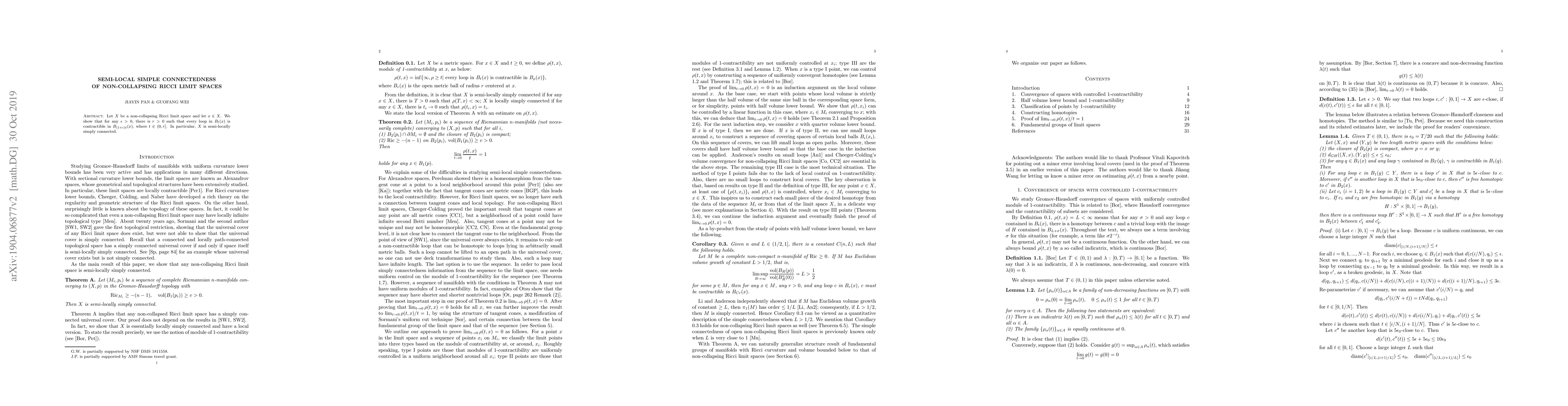Thumbnail for Semi-local simple connectedness of non-collapsing Ricci limit spaces