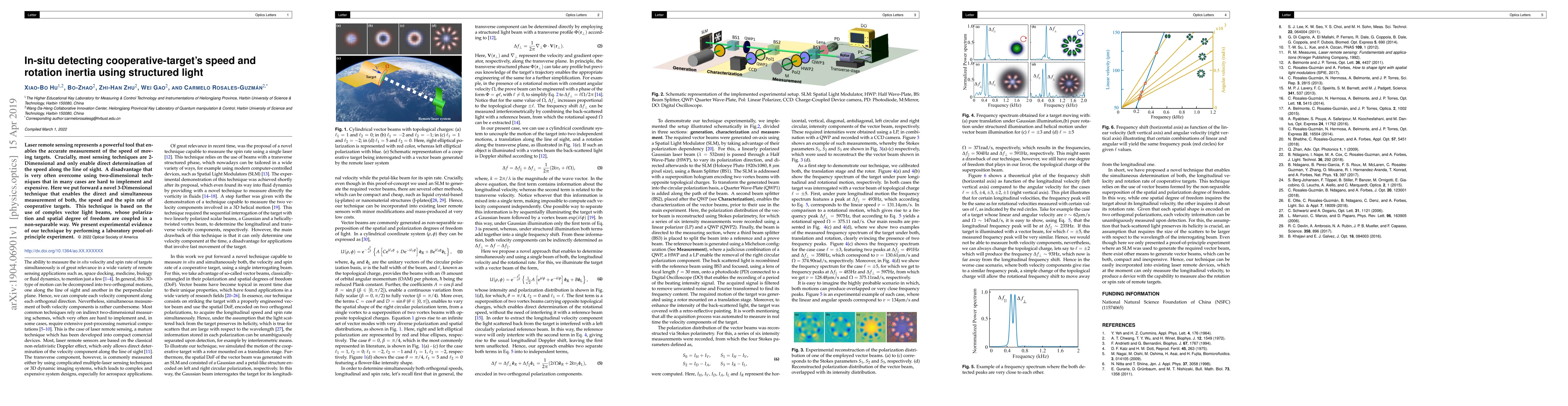 Thumbnail for In-situ detecting cooperative-target's speed and rotation inertia using
  structured light