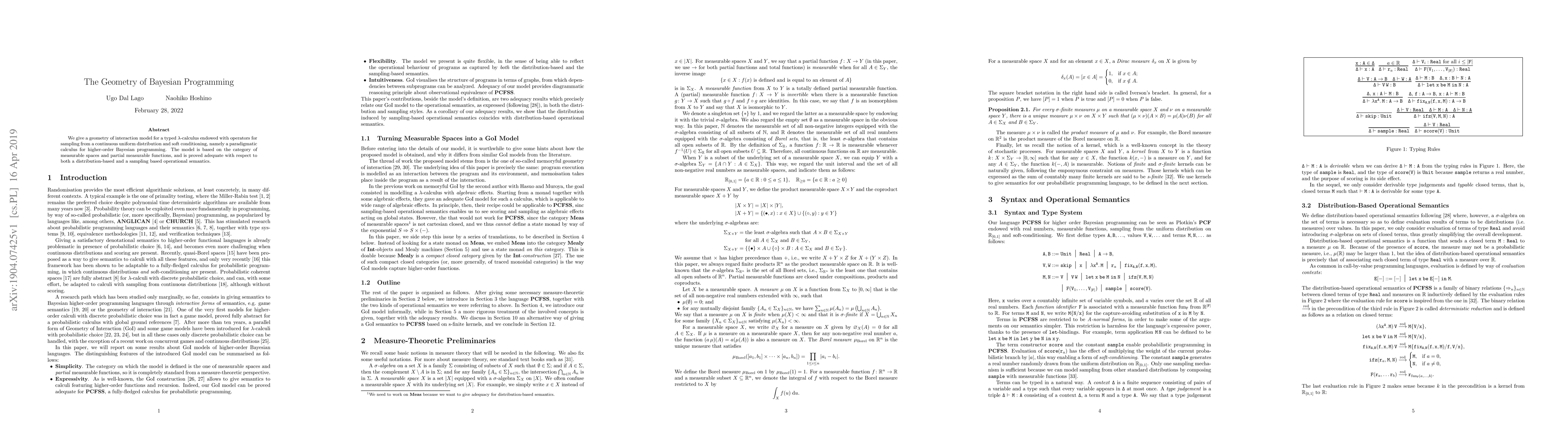 Thumbnail for The Geometry of Bayesian Programming