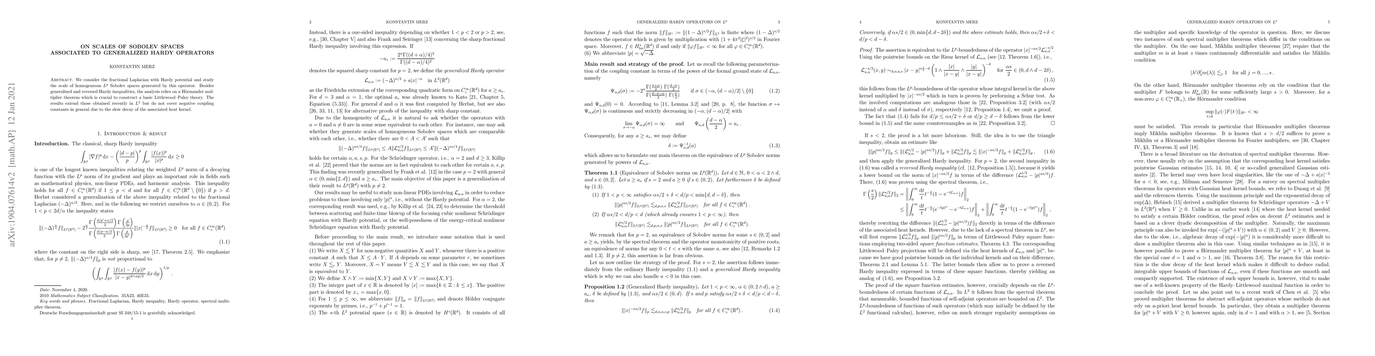 Thumbnail for On Scales of Sobolev spaces associated to generalized Hardy operators