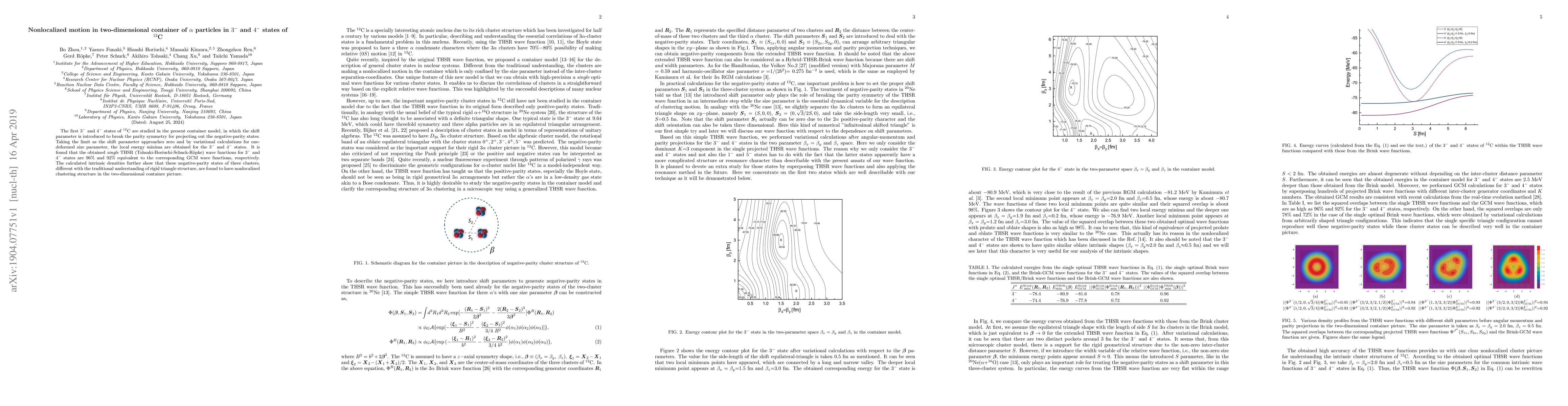 Thumbnail for Nonlocalized motion in two-dimensional container of $\alpha$ particles
  in $3^-$ and $4^-$ states of $^{12}$C