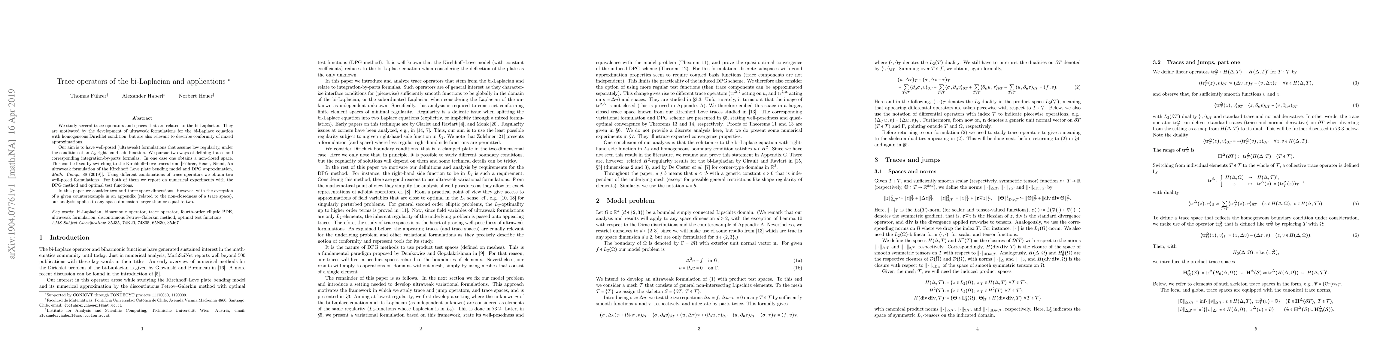 Thumbnail for Trace operators of the bi-Laplacian and applications