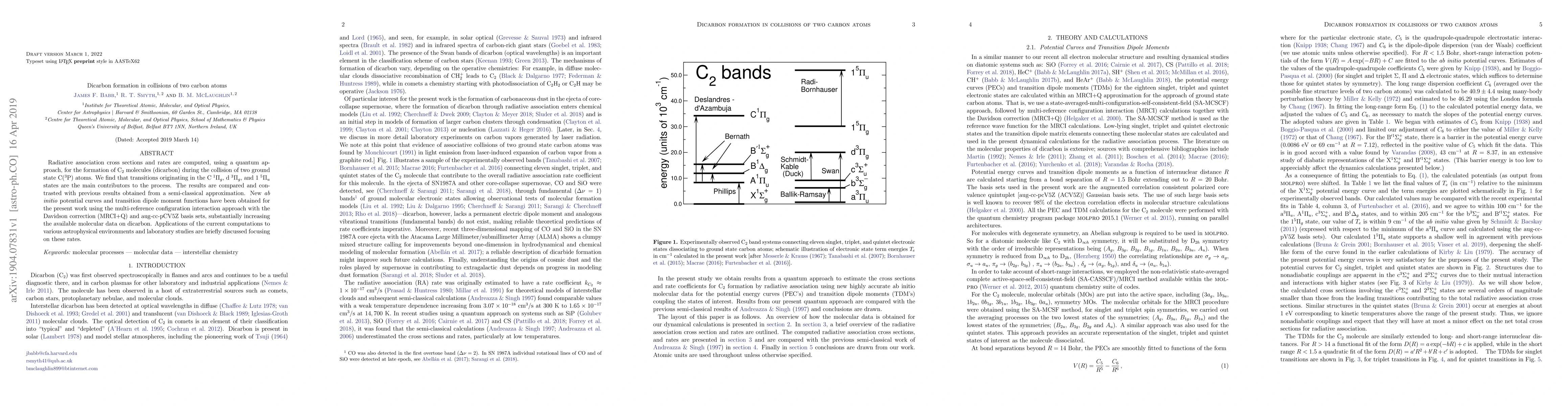 Thumbnail for Dicarbon formation in collisions of two carbon atoms
