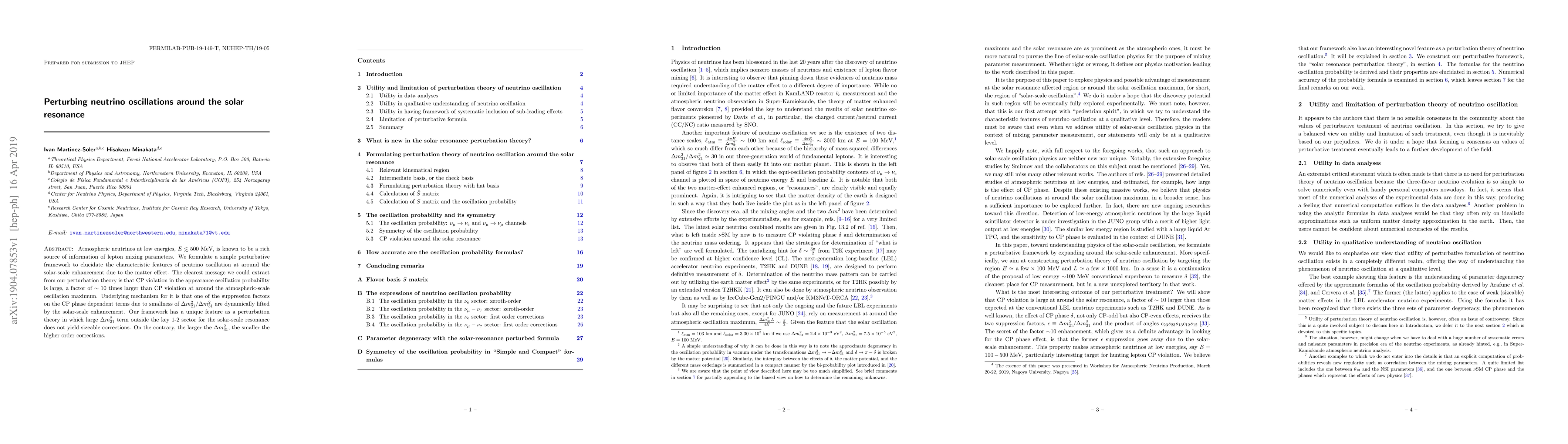 Thumbnail for Perturbing neutrino oscillations around the solar resonance