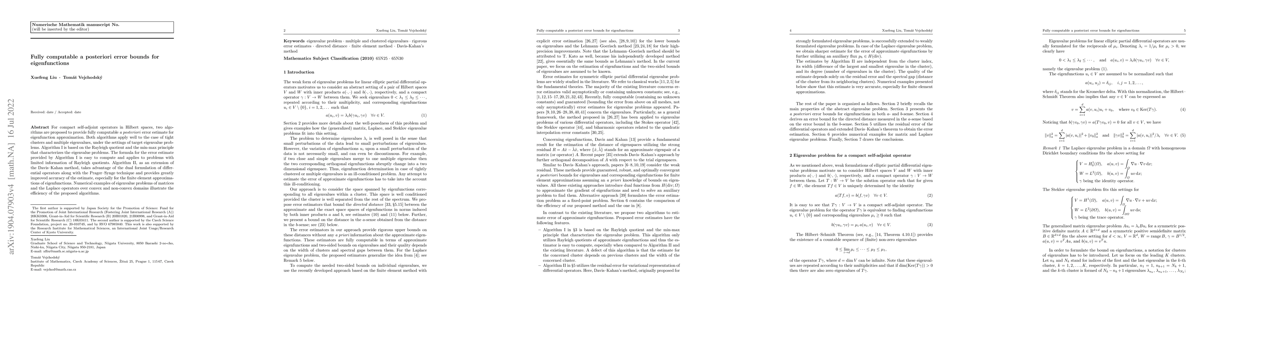 Thumbnail for Fully computable a posteriori error bounds for eigenfunctions