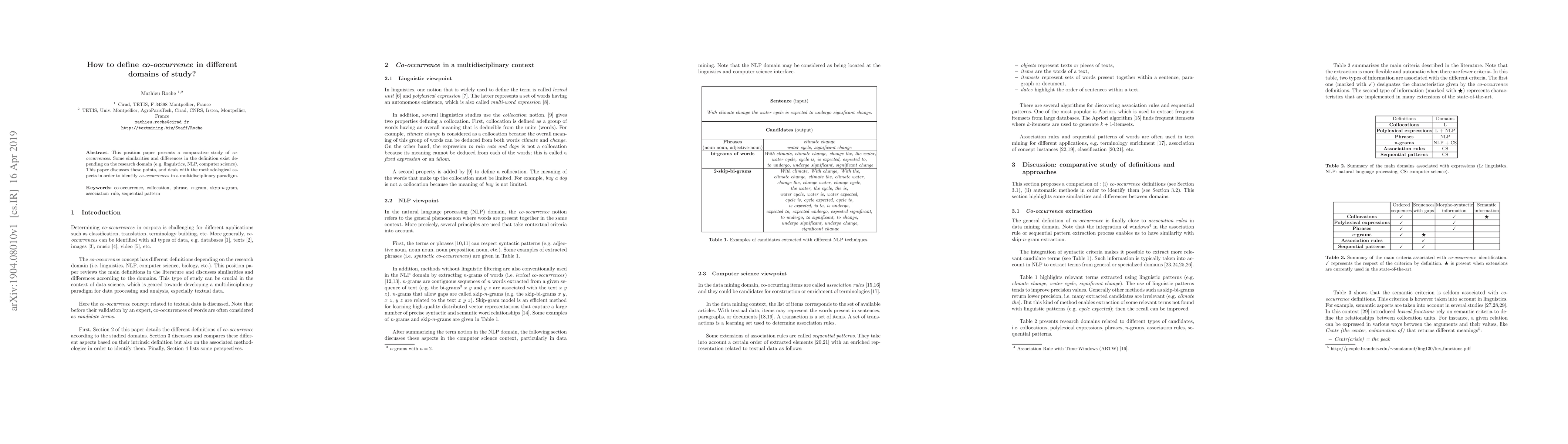 Thumbnail for How to define co-occurrence in different domains of study?